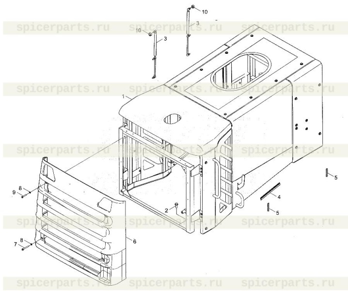 Hood assembly (9F653-47A010000A0) на 9F653-47A000000A0  Protective hood installation assembly -1