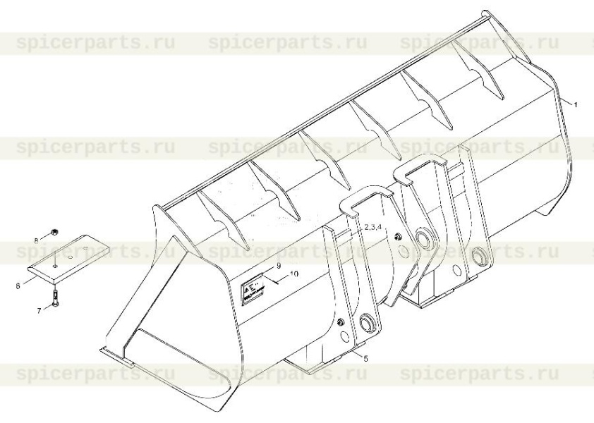 Auxiliary blade (9F850-73E000001A1) на Ковш угольный