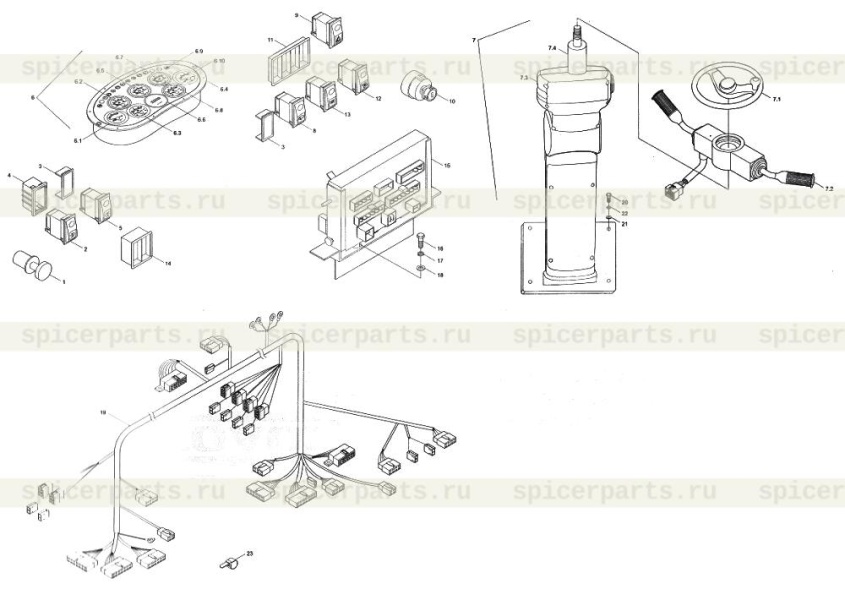 Steering column assembly (9F653-66A030000A0) на 9F653-66A000000A0  Instrument installation