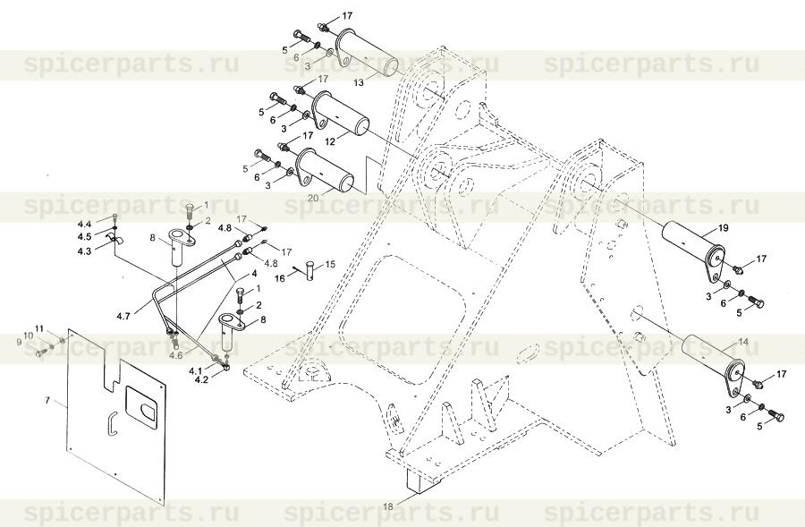 Left pin shaft of lifting arm (9F850-16A070000A0) на 9F850-16А000000А0 Front frame accessories
