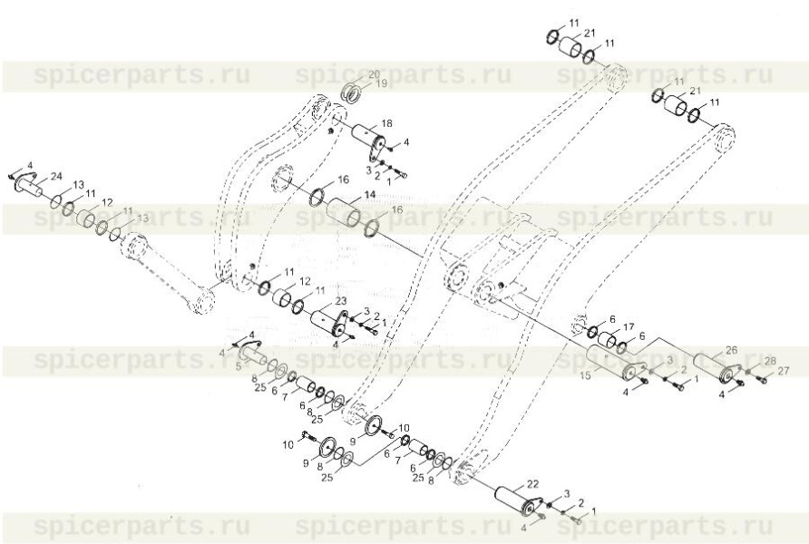 Shaft sleeve of rocker arm (9F850-?6A000006A1) на WORKING DEVICE ACCESSORIES