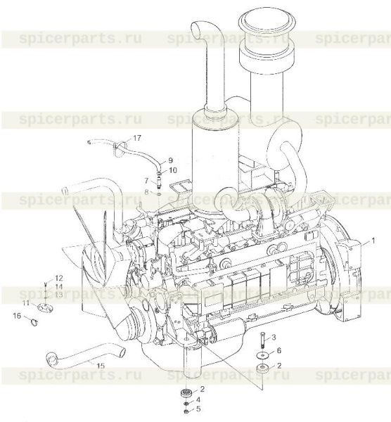 Breathable pipe (9F653-01A000004A0) на 9F653-01A000000A0 Engine installation