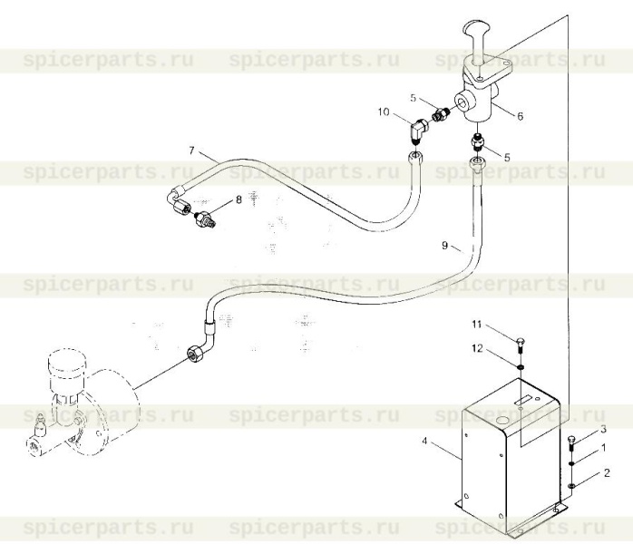 Hose of switching valve (9F650-38A010000A0) на POWER CUT OFF SYSTEM