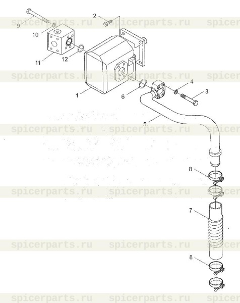 Oil outlet block of working pump (9F653-56A000001A0) на 9F653-56A000000A0  Working oil pump system