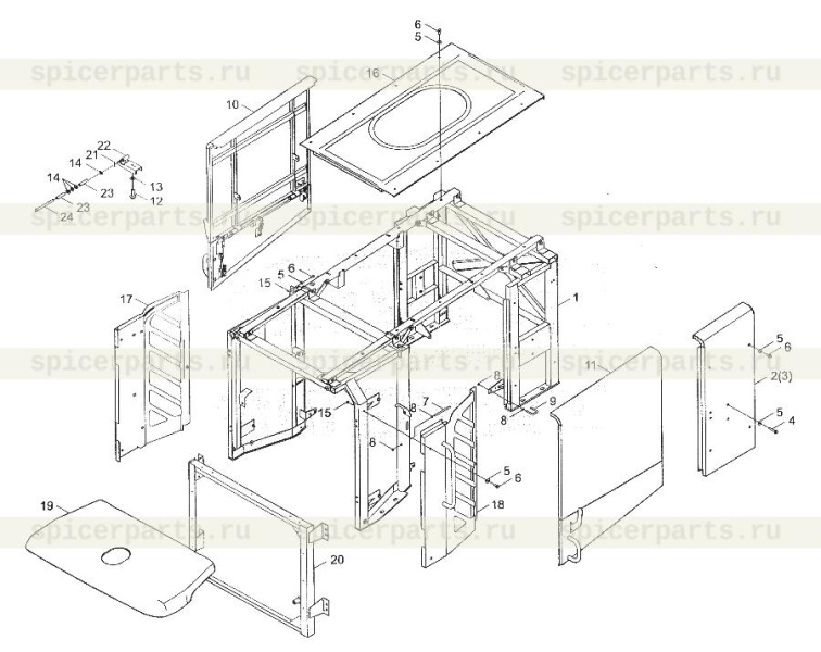 Right live window (9F653-47A010600A0) на 9F653-47A000000A0  Protective hood installation assembly - 2