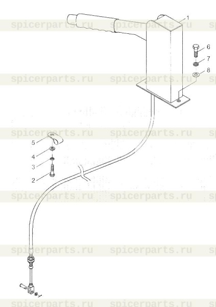 Parking brake control mechanism (9F650-29A010000A0) на PARKING AND AUXILIARY BRAKE SYSTEM