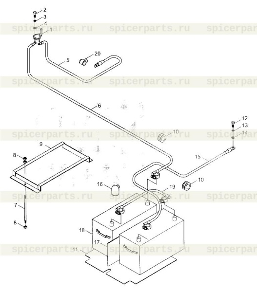 Bottom base plate (9F850-65A000002A0) на BATTERY WIRING AND INSTALLATION