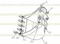 Отвал в сборе - Рыхлитель 2 Отвал в сборе - Рыхлитель 2