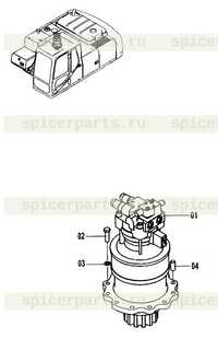 Опора гидромотора поворота Опора гидромотора поворота