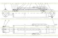 10С0133 Левый цилиндр ковша погрузчика 10С0133 Левый цилиндр ковша погрузчика