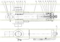 10К0023 Правый цилиндр поворота стрелы экскаватора 10К0023 Правый цилиндр поворота стрелы экскаватора