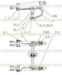 Линии цилиндра стрелы 00C1783 000 Линии цилиндра стрелы 00C1783 000