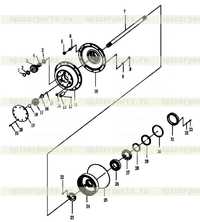 Заключительный привод в сборе (задняя ось) Заключительный привод в сборе (задняя ось)
