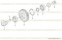 Intermediate gear for power take-off C0520-2905001452.A1a Intermediate gear for power take-off C0520-2905001452.A1a