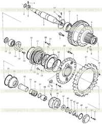 Механизм вала бортового редуктора и звездочек Механизм вала бортового редуктора и звездочек