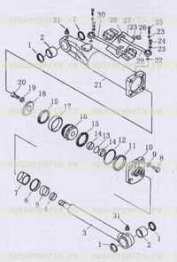 Цилиндр наклона (левый) Цилиндр наклона (левый)