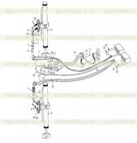 Подъем лезвия и наклонный трубопровод в сборе Подъем лезвия и наклонный трубопровод в сборе