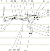 Tilt Cylinder Lines Group 11E0764-07 00C2033 Tilt Cylinder Lines Group 11E0764-07 00C2033