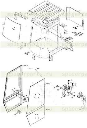 Каталог запчастей для CAB OUTSIDE INSTALLS ASSEMBLY