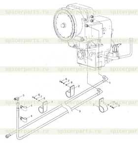 Каталог запчастей для 9F653-32A000000A0 Connect oil circuit of transmission oil radiator