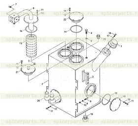 Каталог запчастей для 9F653-58A000000A0 Hydraulic oil tank assembly