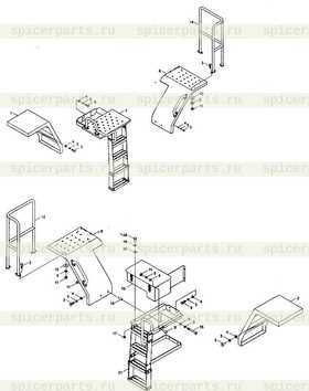 Каталог запчастей для 9F653-48A000000A0 Mudguard and walking board assembly