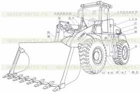 Каталог запчастей для Общий вид погрузчика