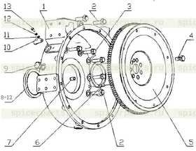 FLYWHEEL AND GEAR RING SUBASSEMB D7019-1005360