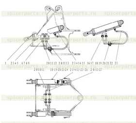 OIL TUBE TO SMALLL CHAMBER OF LEFT LIFTING CYLINDER