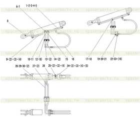 SMALL CHAMBER THREE-WAY TUBE OF LIFTING CYLINDER