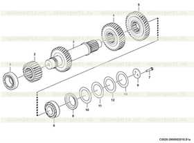 Drive shaft gear R22