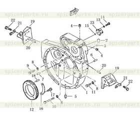 pin(B), dowel flywheel to cylinder block