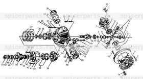 spiral bevel gear (R turning/F axle , L turning/R axle)