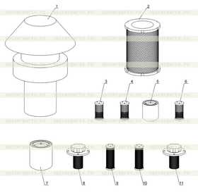 Фильтр топливного бака для заправки (Замена через каждые 1000 часов или полугодие, первым считается один из двух показателей)