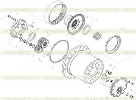 Planet bearer oil baffle disc