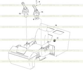 Left pilot-operated control joystick