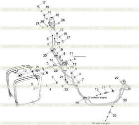 Oil inlet fitting, fuel tank