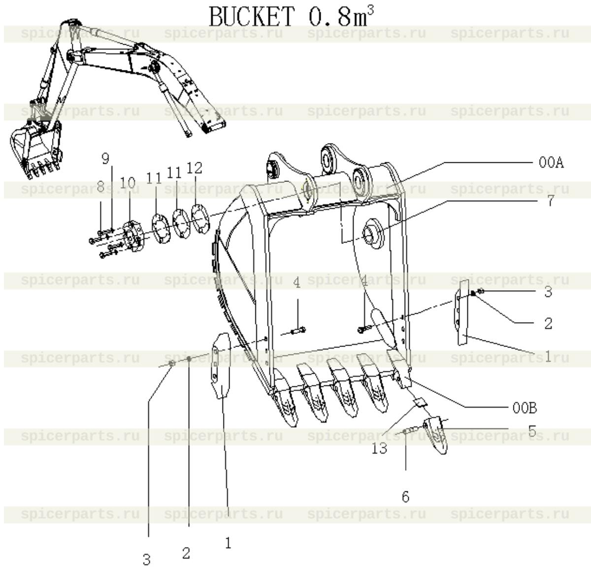 BUCKET (22D0765)  на экскаватор XGMA XG822FL