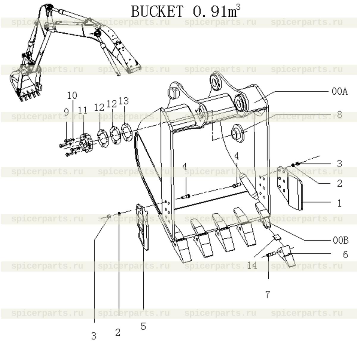 BUCKET (22D1432)  на экскаватор XGMA XG822FL