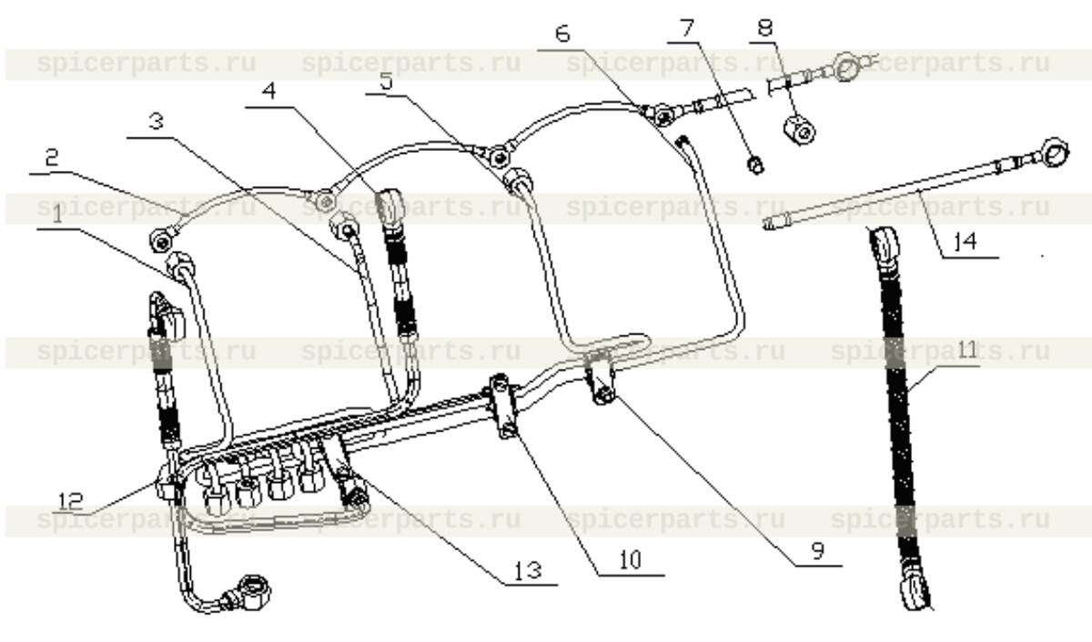 Fuel return connecting pipe parts