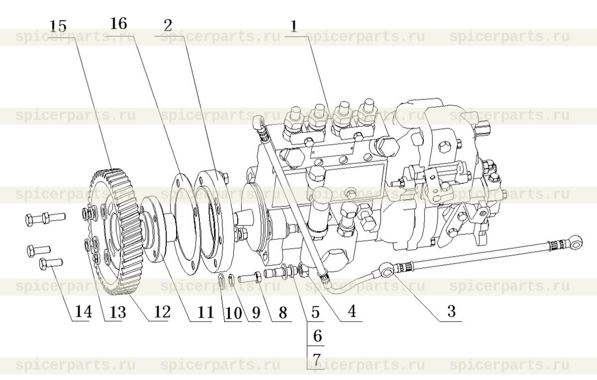 Injection pump connecting plate