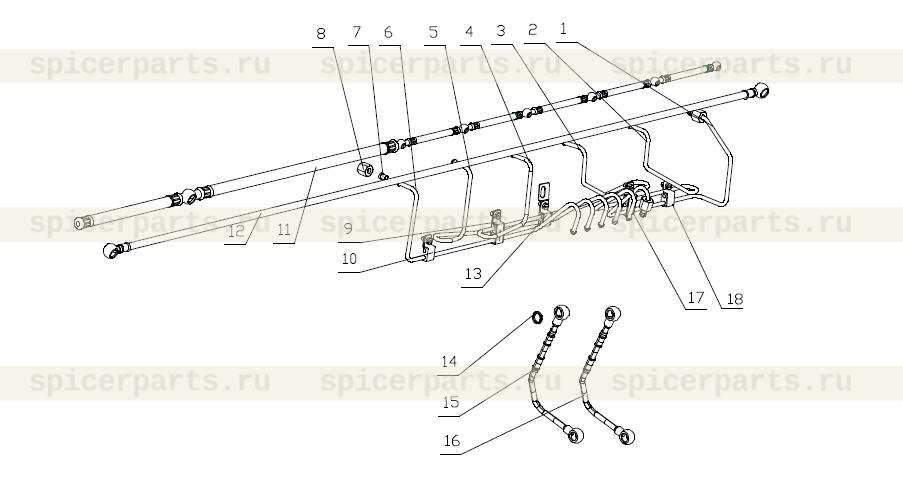 Pipe parts from fuel filter to fuel pump