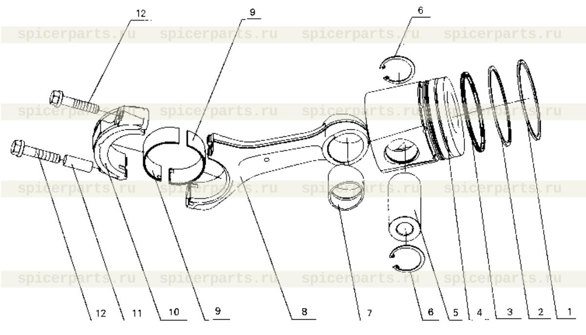 Multi-piece oil ring (damageable)