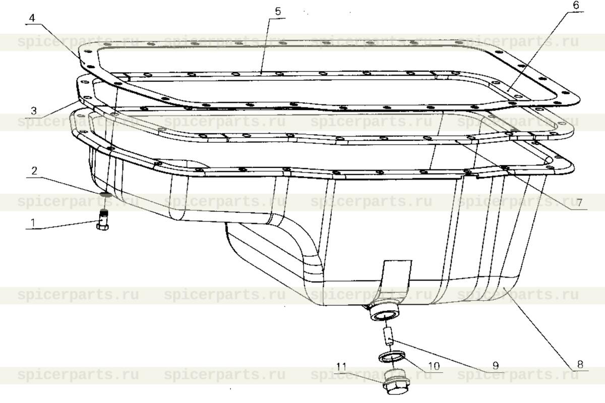 Oil pan gasket IV