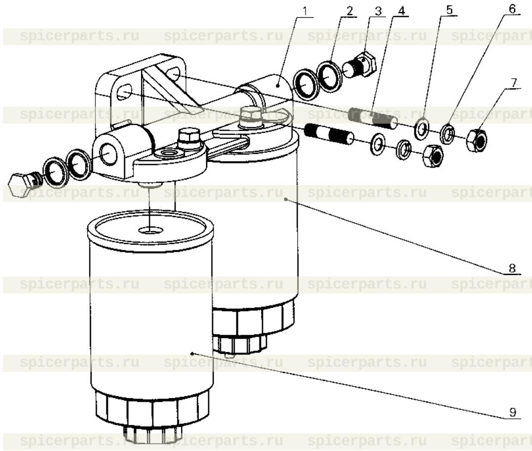 Fuel filter element assembly (damageable)