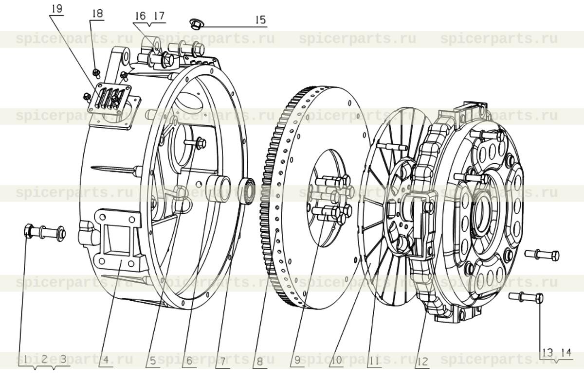 Clutch spider assembly