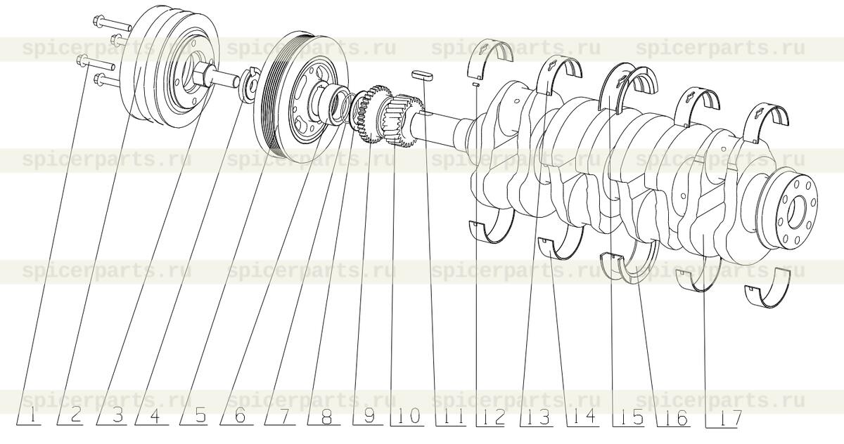 Crankshaft thrust bushing (upper)