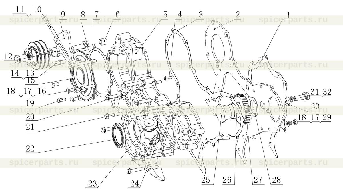 Gear housing cover plate