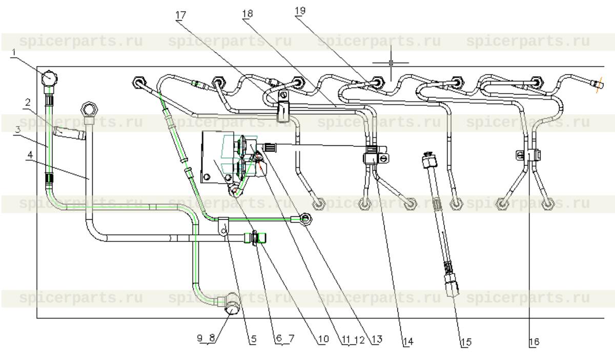 Parts between fuel supply tube and fuel filter