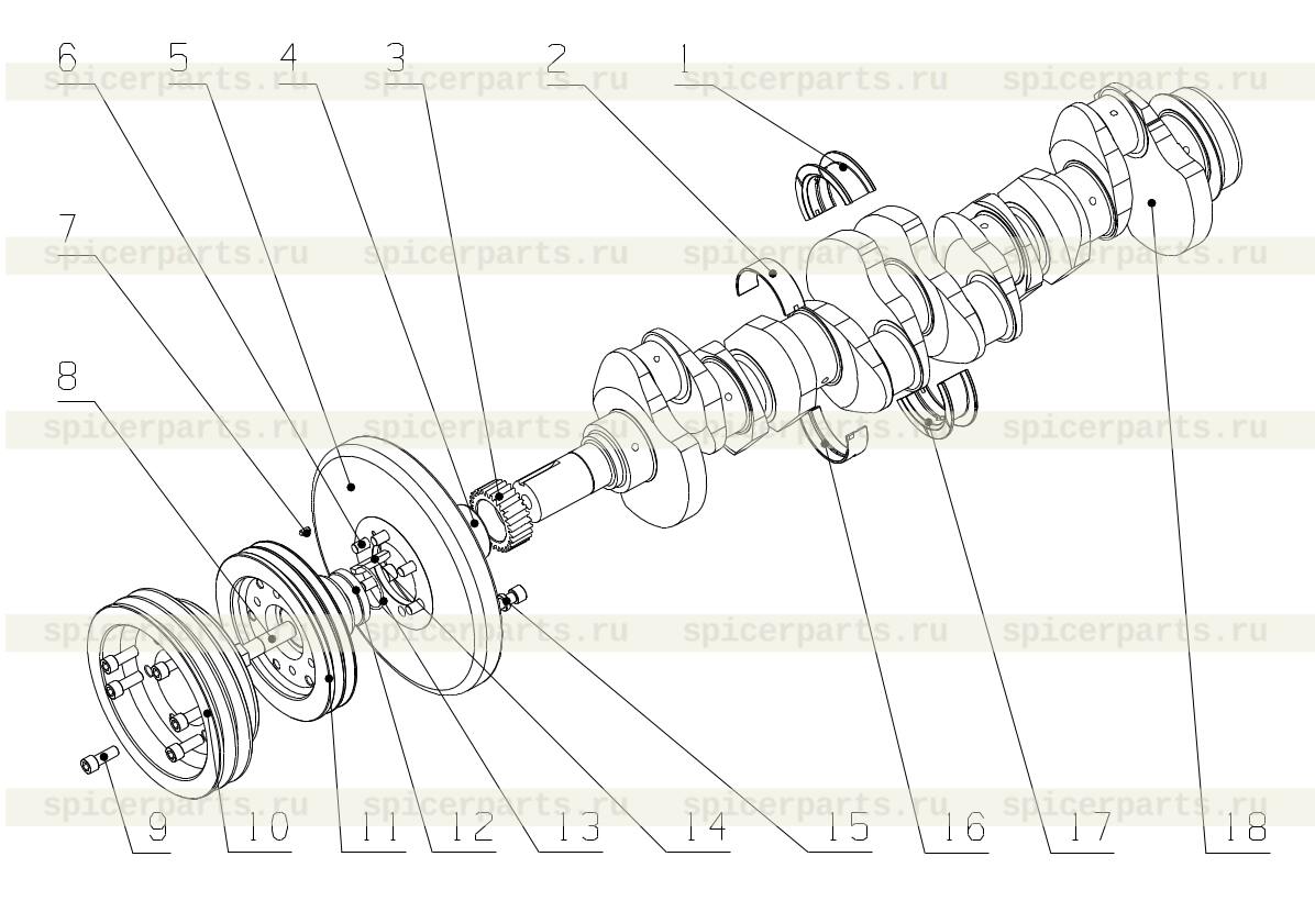 Crankshaft (With the timing gear)